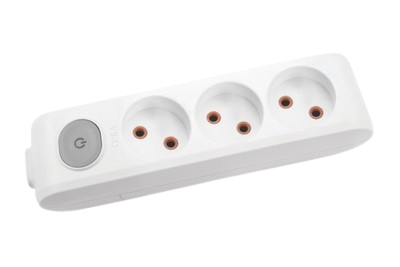 Bloc 3 prize fara impamintare si buton de pornire/ oprire Multi- Let Viko by Panasonic. Alb